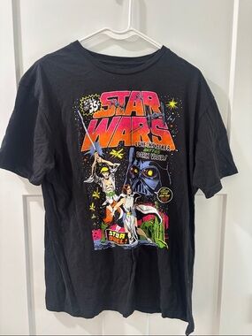 Star Wars Graphic Tee - Black with Multicolor Retro Print